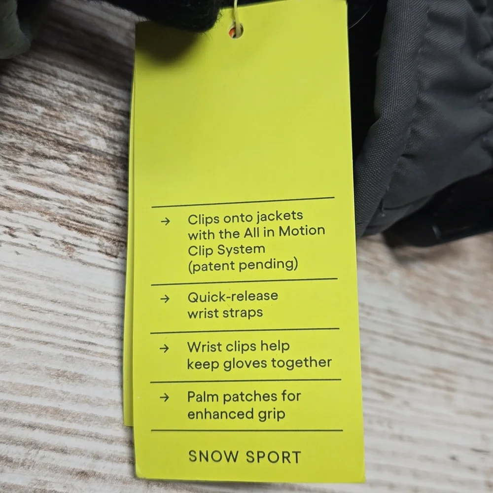 Girls Gray Ski Solid Gloves  | All in Motion™ Black 4-7